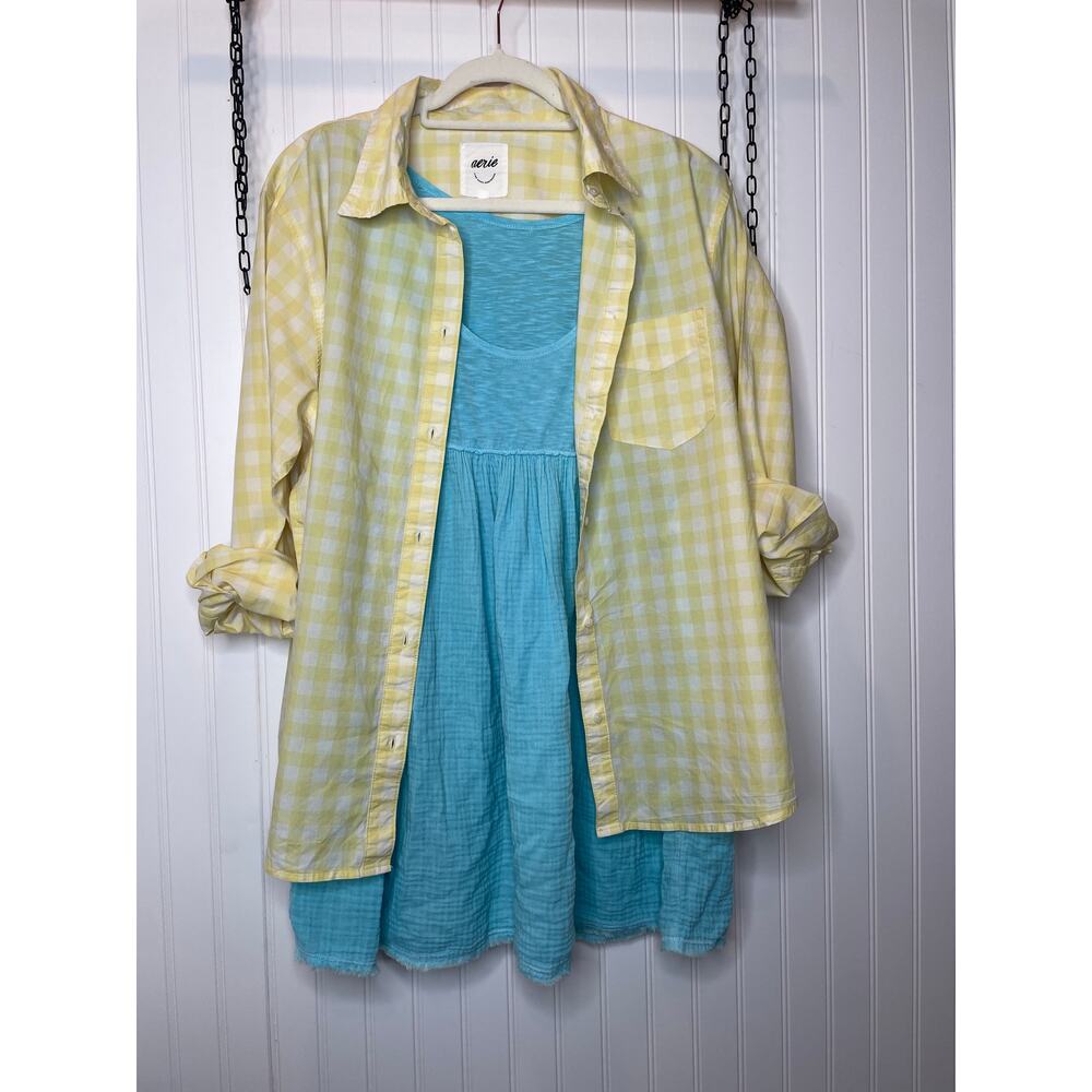 NWT/NWOT Aerie Oversized Dad Shirt & Gathered Shoulder Mini Dress Bundle Size M